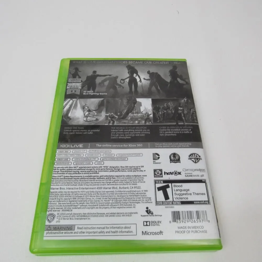 Injustice: Gods Among Us (Microsoft‎ Xbox 360, 2013) not Orig art